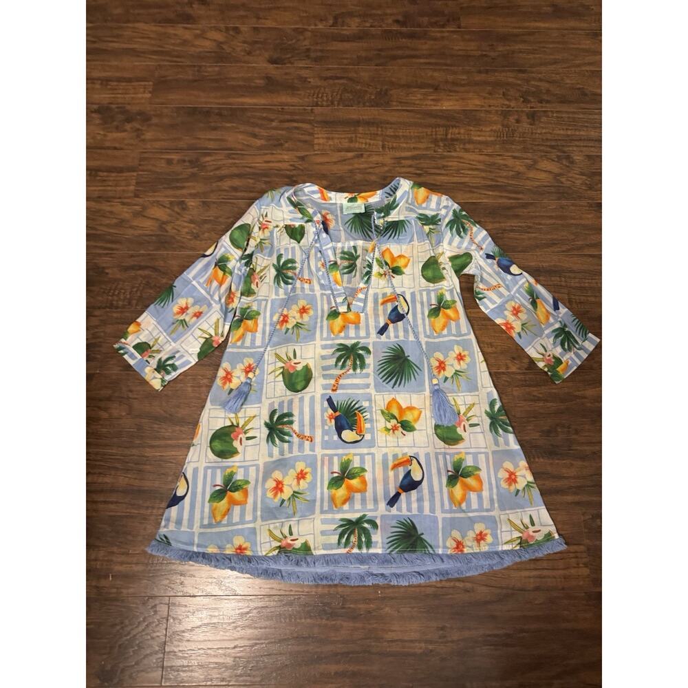 True Destination Shirt Women M Cover Up Resort Beach Tropical Tunic